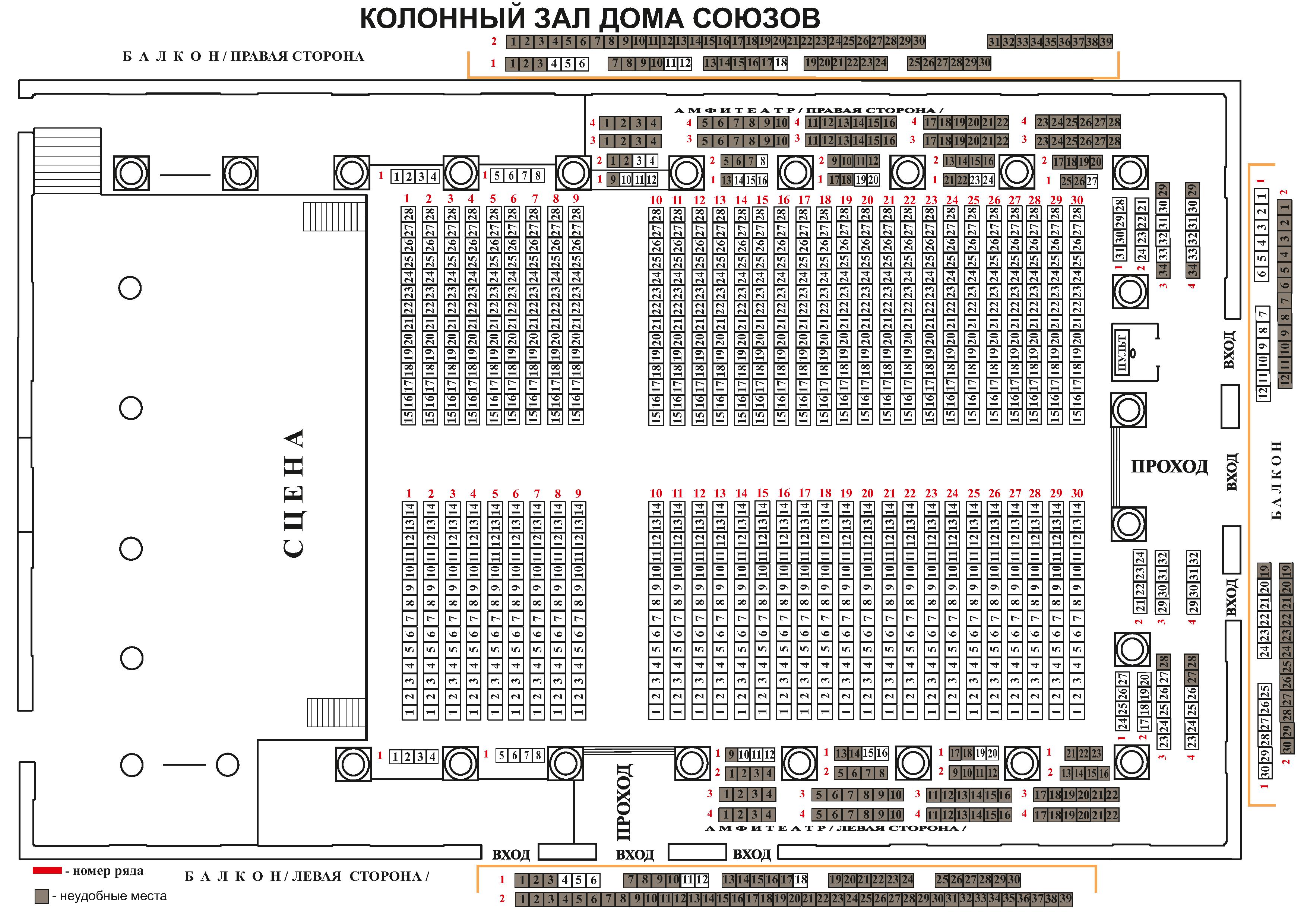 Схема Колонного зала
